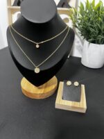 Non-Tarnish Stainless Steel Moon & Star Jewelry Set – Gold/Black - Image 3