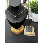 Non-Tarnish Stainless Steel Moon & Star Jewelry Set – Gold/Black