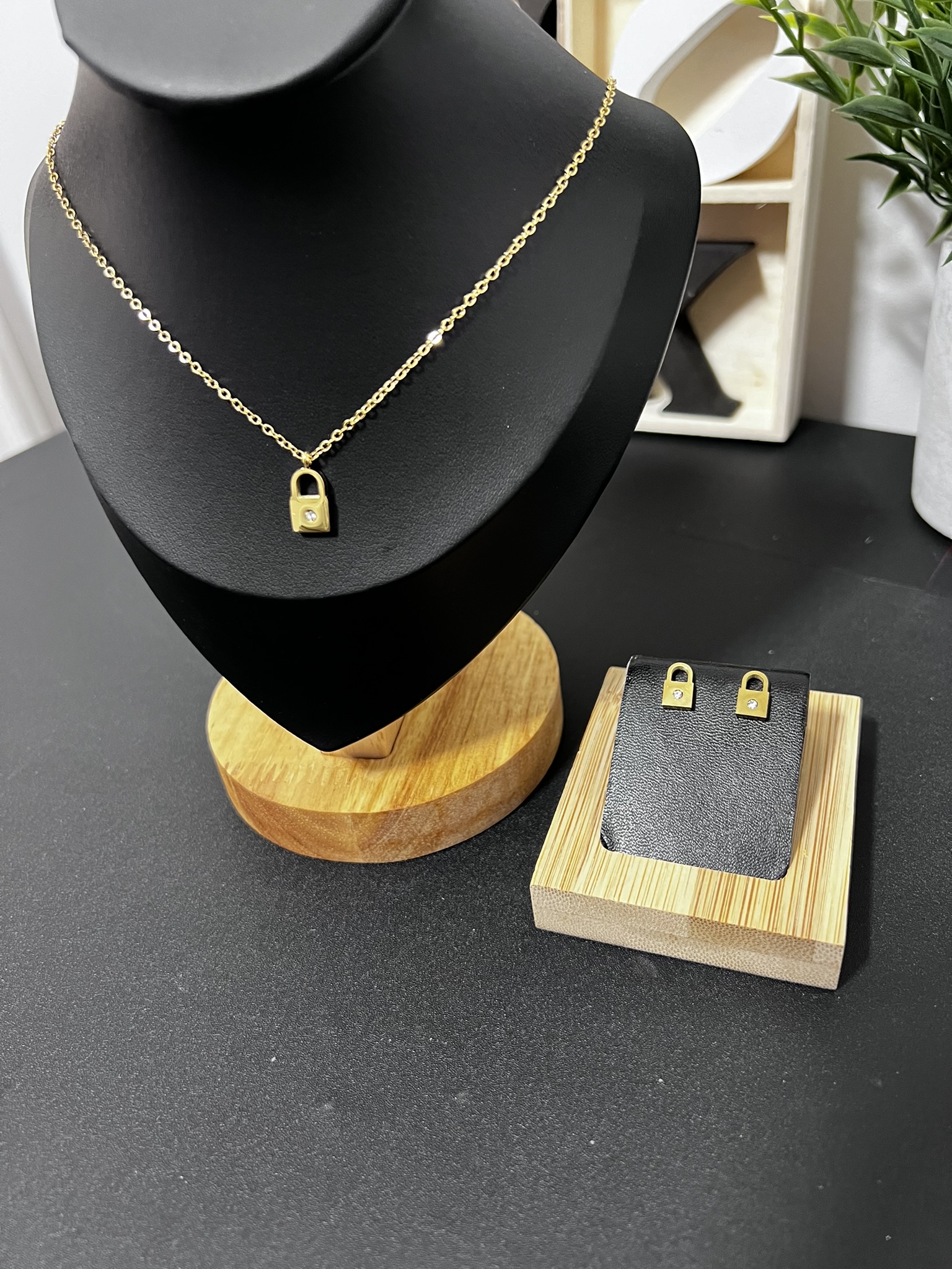 IMG_7673 Non-Tarnish Stainless Steel Padlock Jewelry Set - Image 1