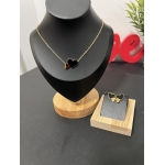 Non-tarnish stainless steel jewelry set with elegant double hearts