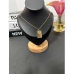 Gold Stainless Steel Engraved Pendant Necklace - Image 3