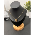 Stainless steel non-tarnish Interlocking double-ring pendant with crystal detailing necklace