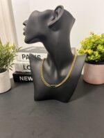 Royal Emerald Accent Chain Necklace – Non-Tarnish Stainless Steel - Image 4