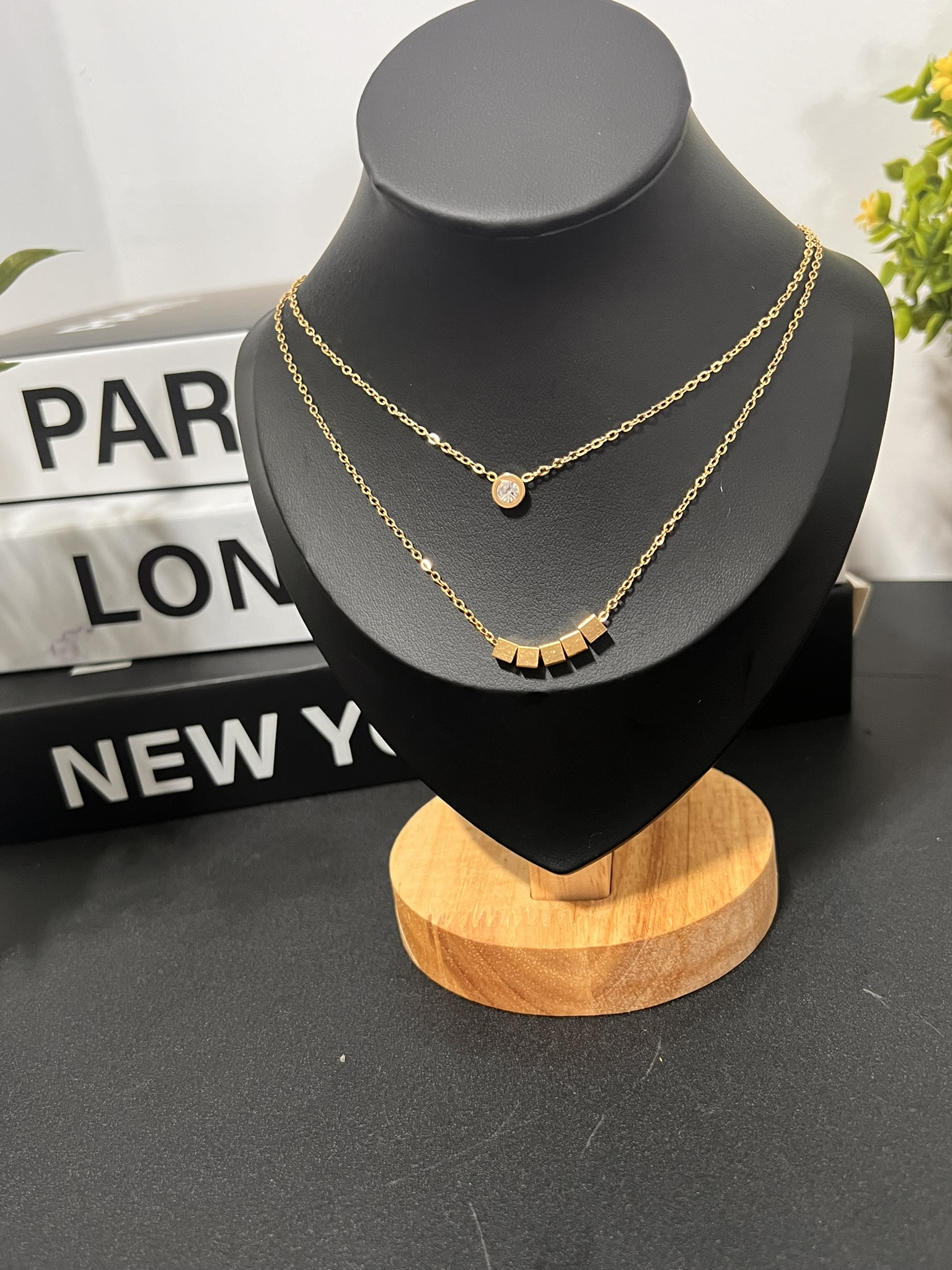 IMG_7825 Stainless steel Dual-layer necklace - Image 1