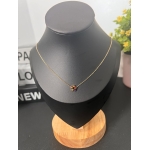 Stainless steel non-tarnish striking emerald-green rectangular pendant framed necklace - Image 2