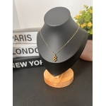 Gold Stainless Steel Beaded Pendant Necklace - Image 2