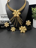 Luxurious Non-Tarnish Stainless Steel Floral Jewelry Set - Image 2