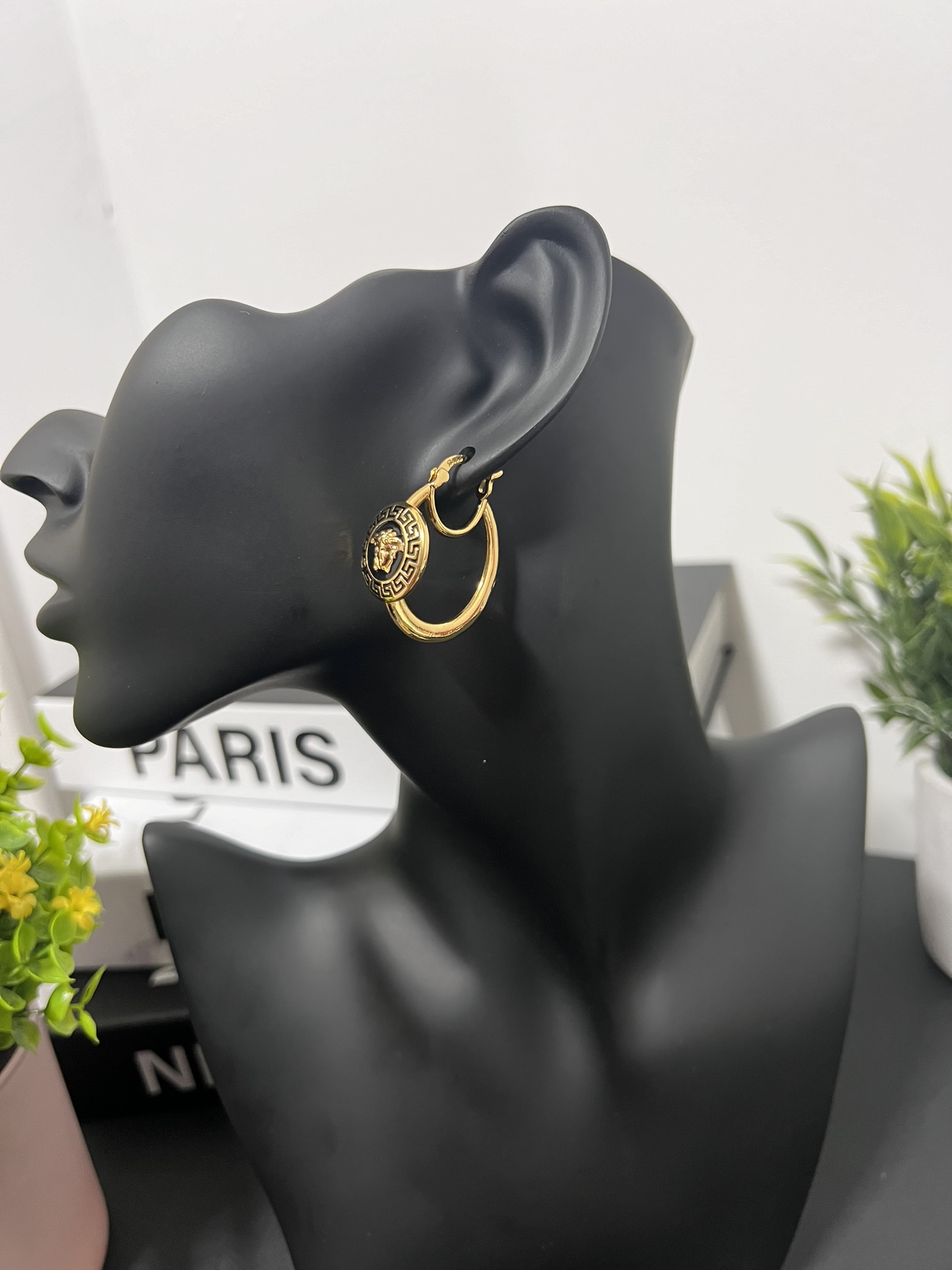 IMG_7933 Greek Medusa Drop Hoop Earring - Image 1