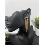 Gold Crystal Fringe Statement Earrings