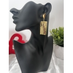 Gold Geometric Dangle Statement Earring