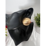 Bold Brushed Gold Dome Stud Earring