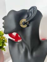 Gold Stainless Steel “Mama” Hoop Earring - Image 2