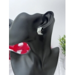 Silver Quilted Hoop Stud Earrings