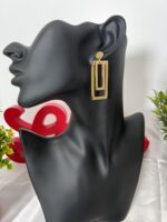 Bold Geometric Drop Earrings - Image 3