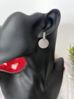 Minimalist Frosted Disc Stainless Steel Earrings - Image 3