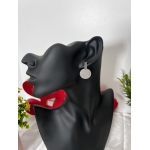 Minimalist Frosted Disc Stainless Steel Earrings