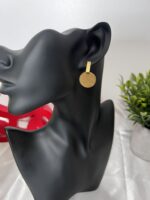 Minimalist Frosted Disc Stainless Steel Earrings - Image 4