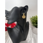 Minimalist Frosted Disc Stainless Steel Earrings - Image 2