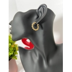 Gold Beaded Hoop Earrings