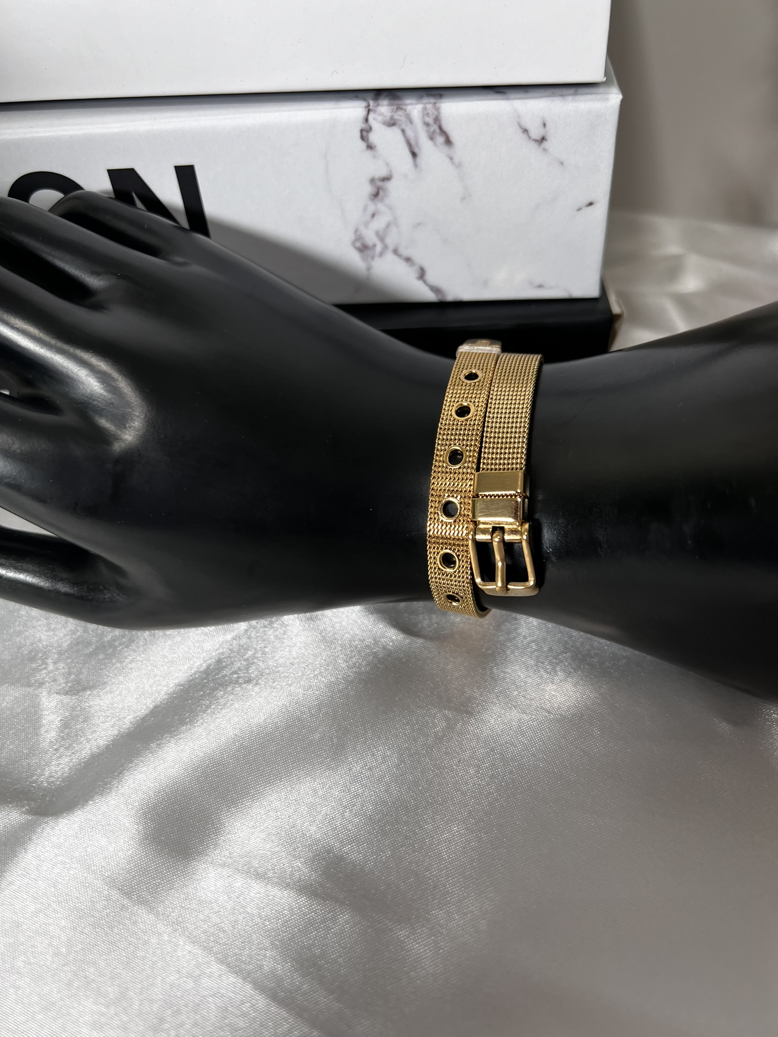 IMG_8066 Gold-tone stainless steel mesh bracelet - Image 1