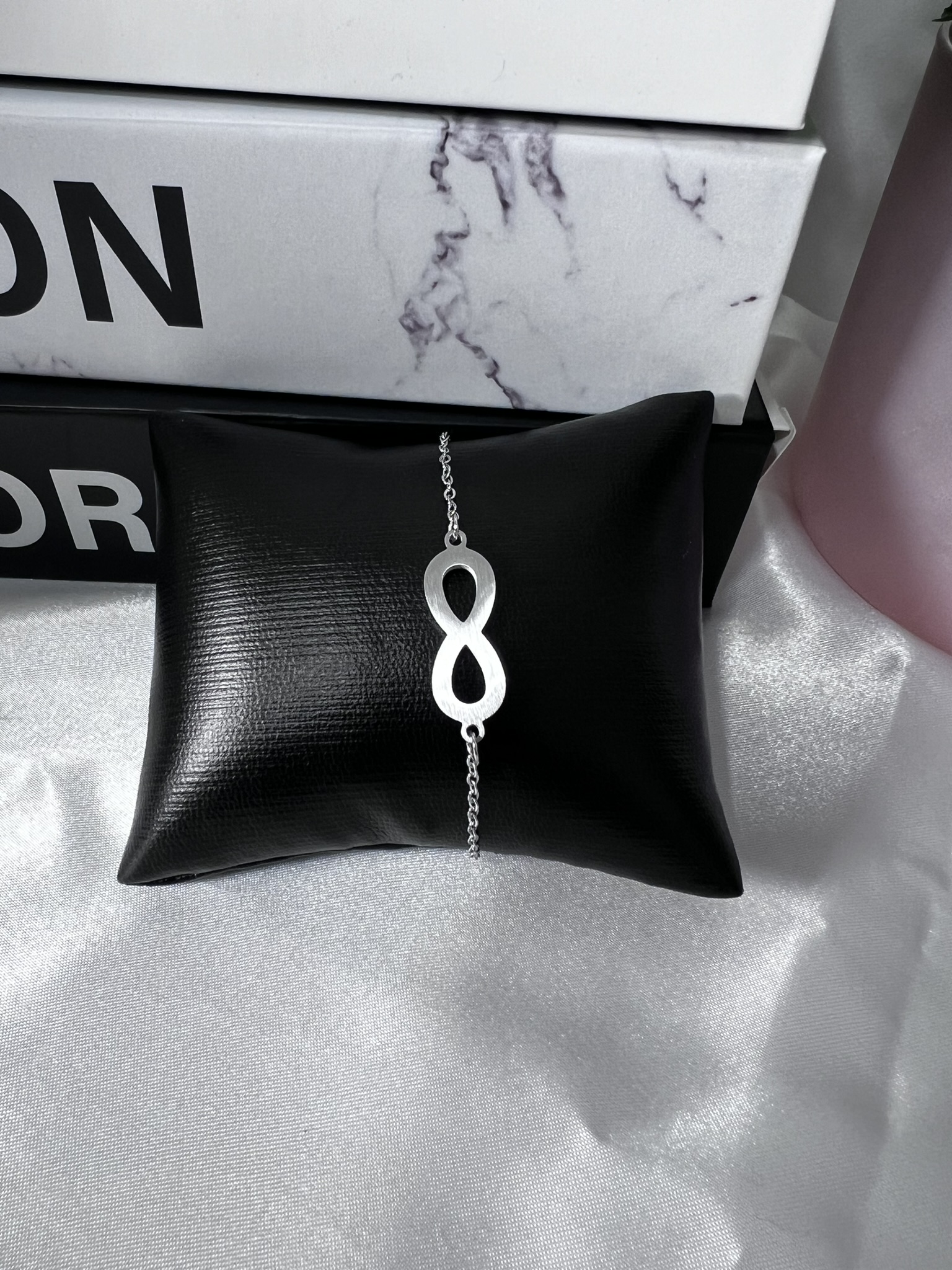 IMG_8100 Stainless steel sleek infinity symbol centerpiece bracelet - Image 1