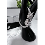 Stainless steel non-tarnish wolf head bracelet