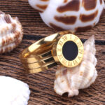 Non-Tarnish Stainless Steel Roman Numeral Ring - Image 3