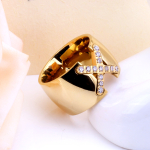 Stainless Steel Gold “X” Ring
