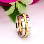 Stylish Two-Tone Stainless Steel Ring Set