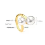 Elegant Stainless Steel Pearl Jewelry Set - Image 2