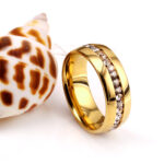 Non-Tarnish Stainless Steel Crystal Band Ring - Image 3