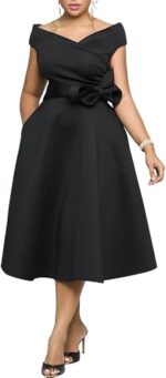 Elegant Off-Shoulder Midi Dress - Image 3