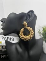 Bold Twisted Hoop Statement Earrings - Image 2