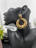 Bold Twisted Hoop Statement Earrings - Image 3
