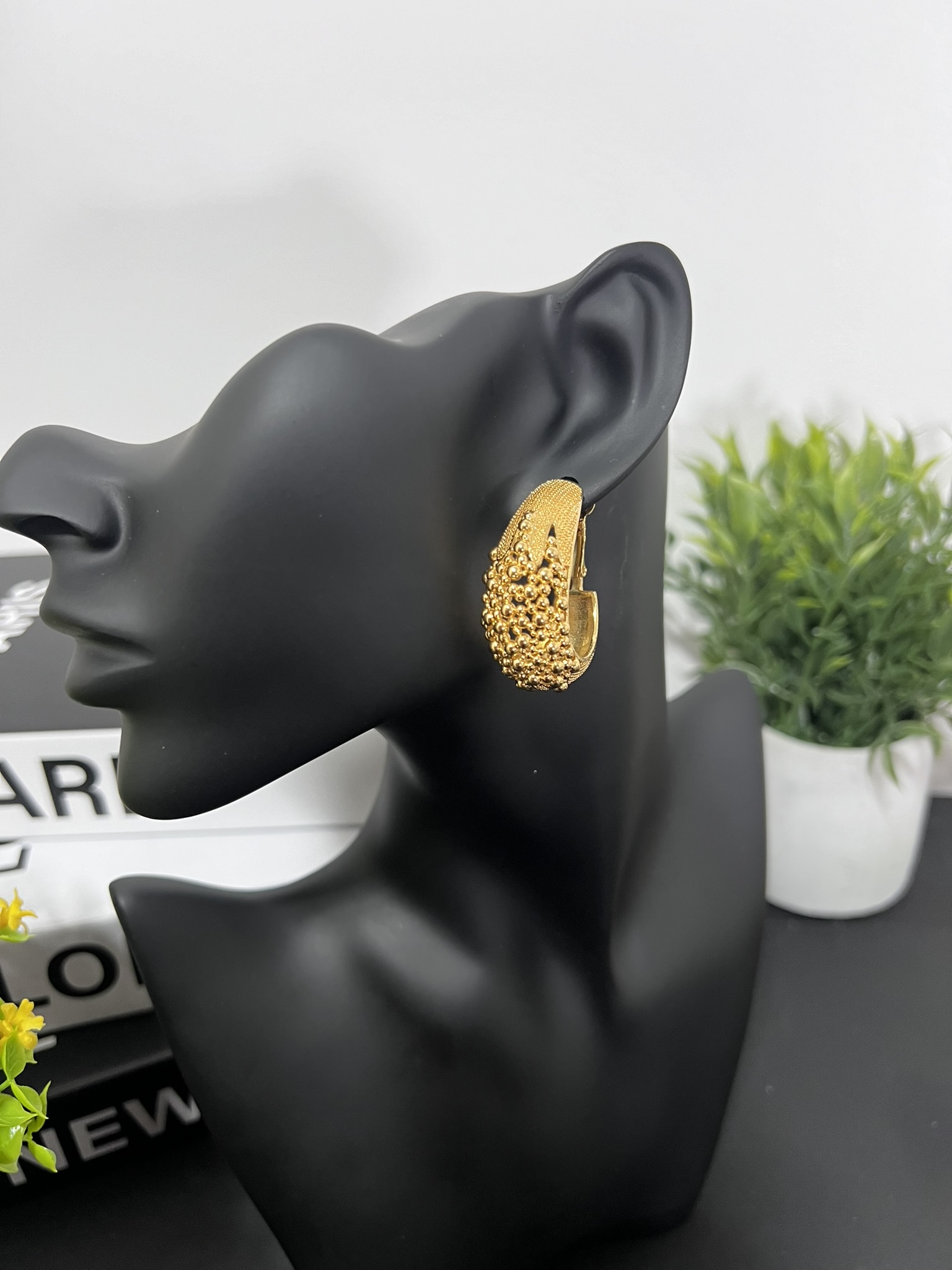 IMG_7950 Textured Cluster Dome Earrings - Image 1