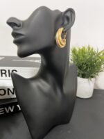 Textured Spiral Hoop Earrings - Image 3