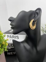 Textured Spiral Hoop Earrings - Image 2