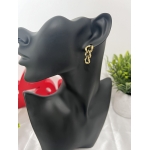 Chunky Linked Drop Earrings – Gold