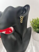 Chunky Linked Drop Earrings – Gold - Image 2