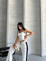 Two-piece white and blue athletic set - Image 5