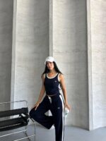 Two-piece white and blue athletic set - Image 4