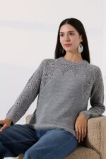 Cozy light grey knit sweater - Image 3