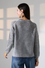 Cozy light grey knit sweater - Image 2