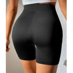 Classic black high-waisted biker shorts