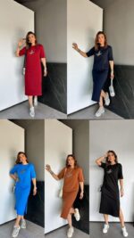 Black Casual Midi T-Shirt Dress - Image 2