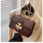 Brown Textured Shoulder Bag - Image 3