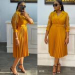 Fuchsia Pink Pleated Midi Dress - Image 3