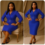 Classic Black Belted Pencil Dress - Image 2