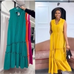 Sleeveless tiered maxi dress