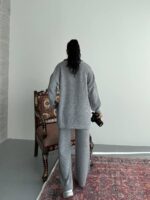 Cozy Grey Ribbed Lounge Set - Image 2